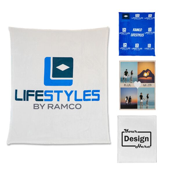  Personalized Photo Collage Plush Velveteen Plush Medium Throw Blanket - 50" x 60" Double Sided Thumbnail