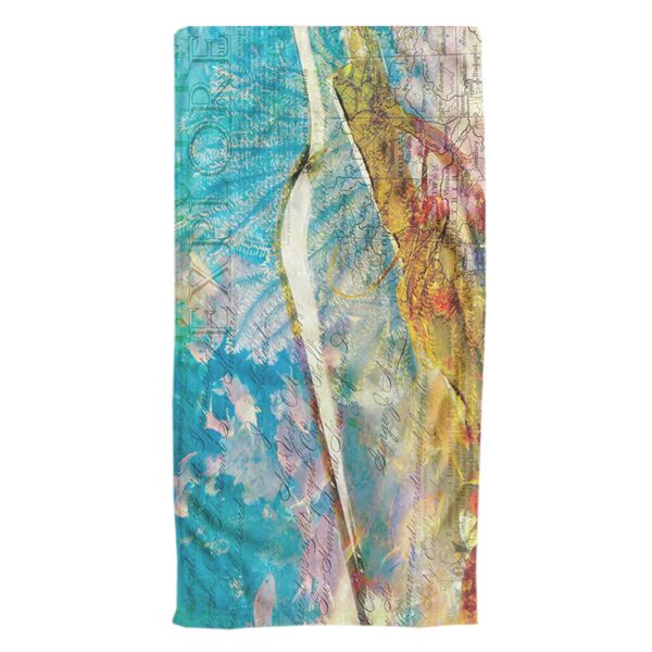 Bottle Map Oversized Beach Towel 30" x 60" - 3 Fabric Choices Available Thumbnail