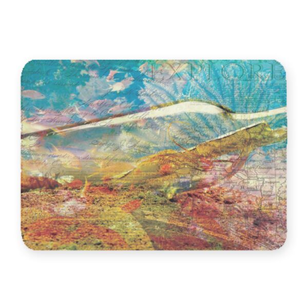 Bottle Map Coral Fleece Bath Mat Thumbnail