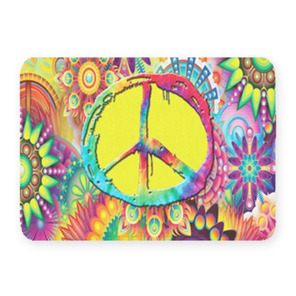 Groovy Peace Sign Coral Fleece Bath Mat Thumbnail