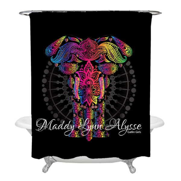 NEW!!! Elephant Mandala Personalized Photo Shower Curtain Thumbnail