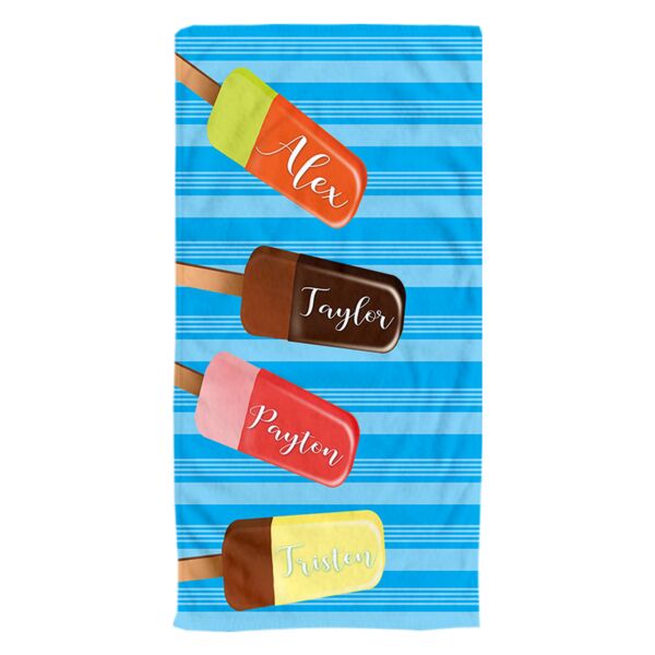 NEW!!! Personalized Ice Cream Days Photo Collage Beach Towel Thumbnail