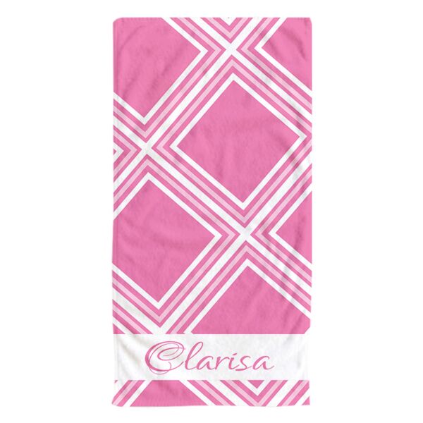 NEW!!! Personalized Pink Blocks with Name Photo Collage Beach Towel Thumbnail