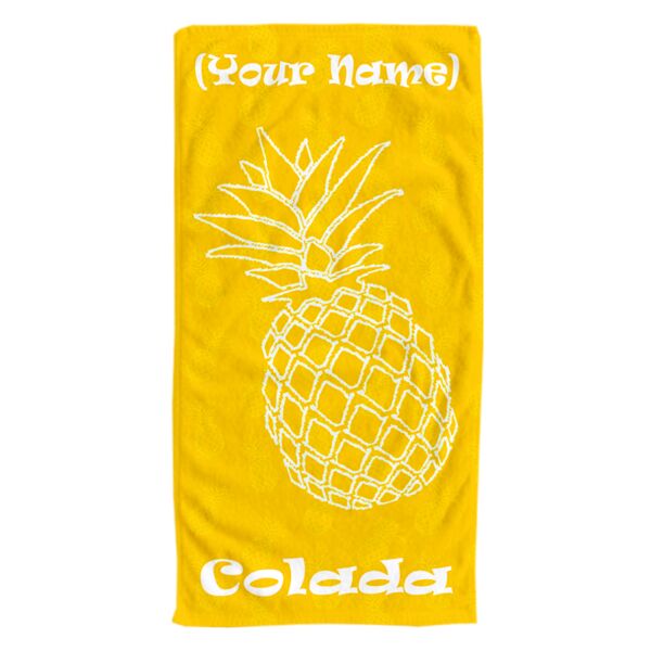NEW!!! Personalized Pineapple Colada Photo Collage Beach Towel Thumbnail