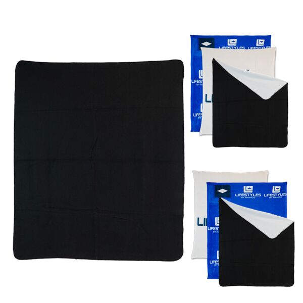 Personalized Collage Photo Contrast Stitch Throw Blanket - 50" x 60" Thumbnail