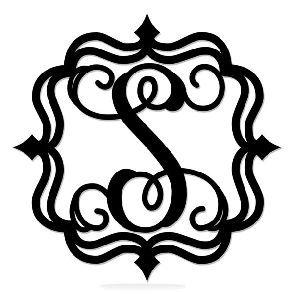 NEW!!  Framed Metal Monogram Single Letter - 18" Thumbnail