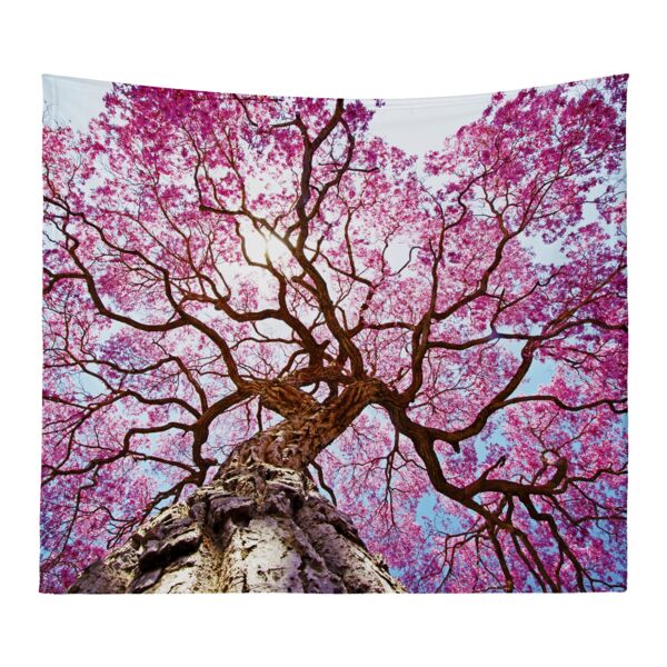 Personalized Photo Collage Pink Flowers Microfiber Wall Tapestry  - 60" x 50" Thumbnail