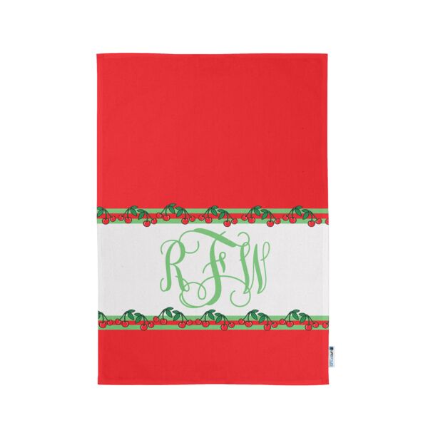 Personalized Monogrammed Cherry Kitchen Towel 11"x18" Thumbnail