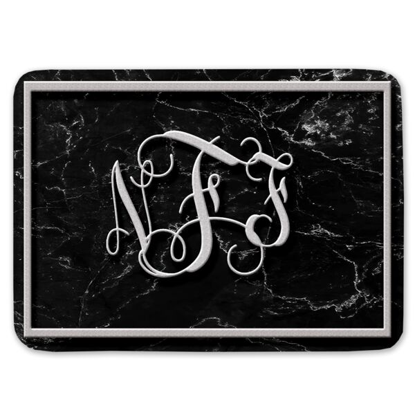 Personalized Jeweled Monogrammed Coral Fleece Bath Mat Thumbnail