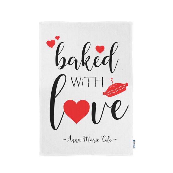  Personalized Baked with Love Kitchen Towel 11"x18" Thumbnail