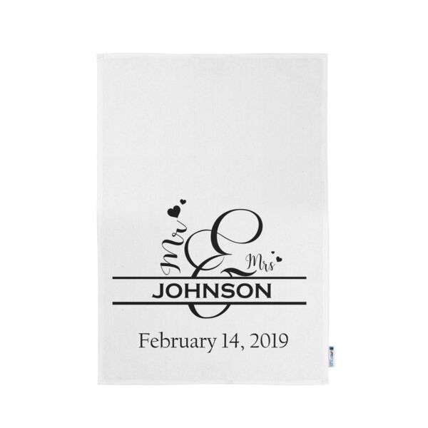 Personalized Mr & Mrs Monogrammed Kitchen Towel 11"x18" Thumbnail