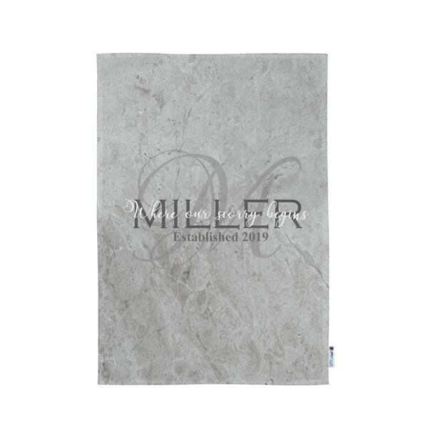 Personalized Marblized Monogrammed 'Our Story Begins' Kitchen Towel -11"x18" Thumbnail