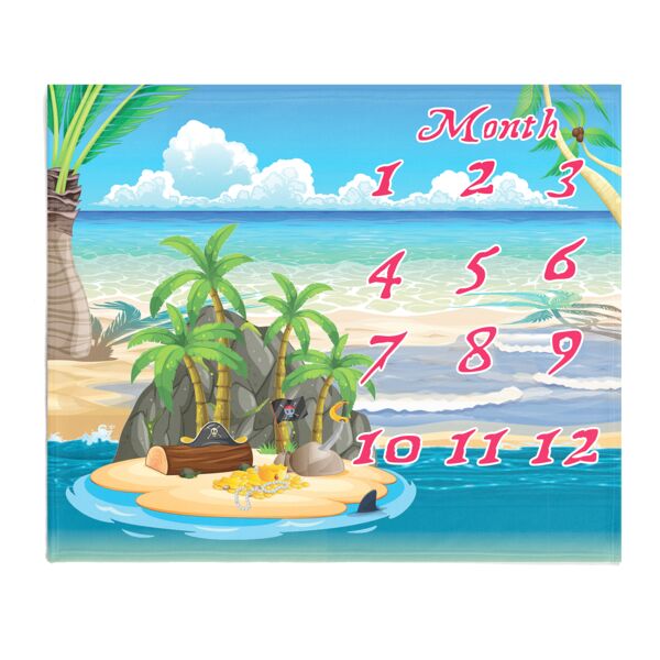 Baby Pirate Milestone Blanket - 30" x 40"  Velveteen Thumbnail