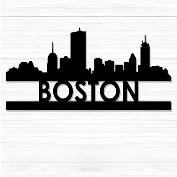 City Scape Metal Cutout 24" Wide -  Boston Thumbnail