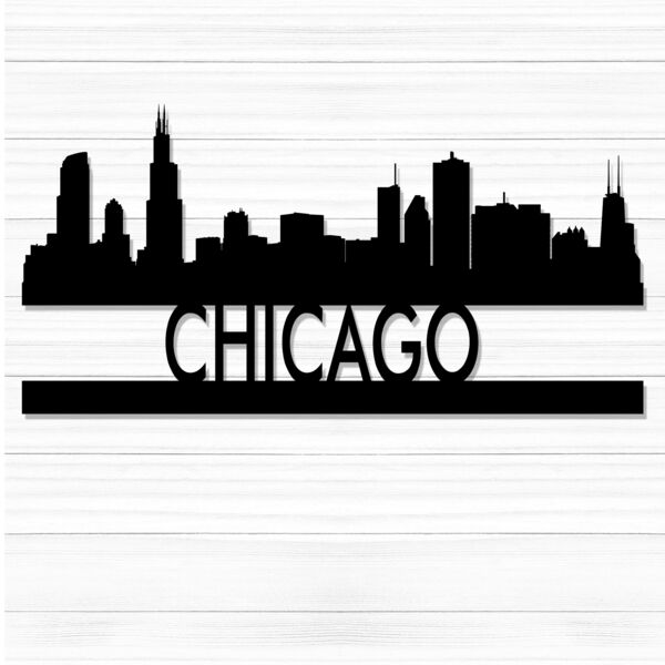 CityScape Metal Cutout 24" Wide -  Chicago Thumbnail