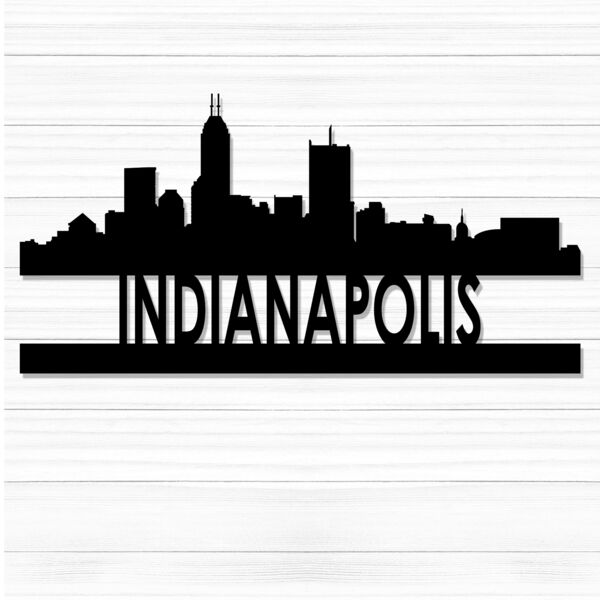CityScape Metal Cutout 48" Wide -  Indianapolis Thumbnail