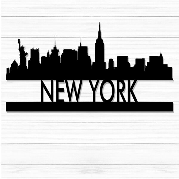 City Scape Metal Cutout 48" Wide -  NYC Thumbnail