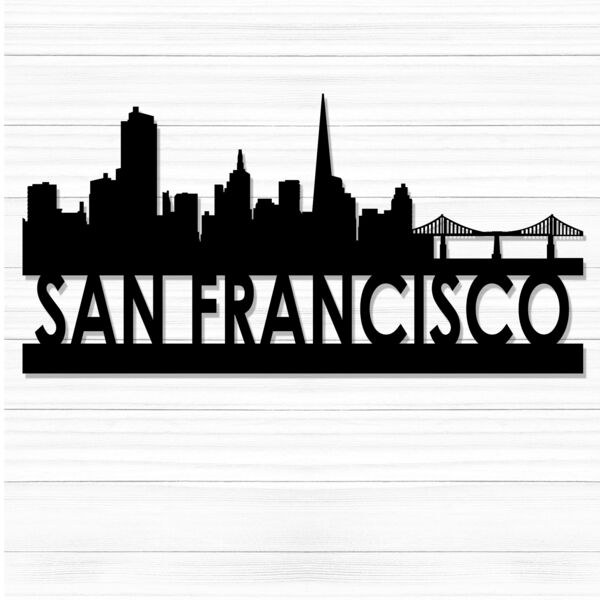 City Scape Metal Cutout 48" Wide -  San Francisco Thumbnail