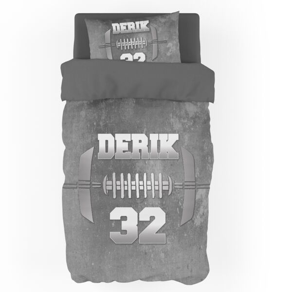 Personalized Football Duvet Cover - Twin (Pillowcase Sold Separately) Thumbnail