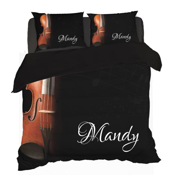 NEW!!! Personalized Violin Duvet Cover - Queen (Pillowcases sold Separately) Thumbnail