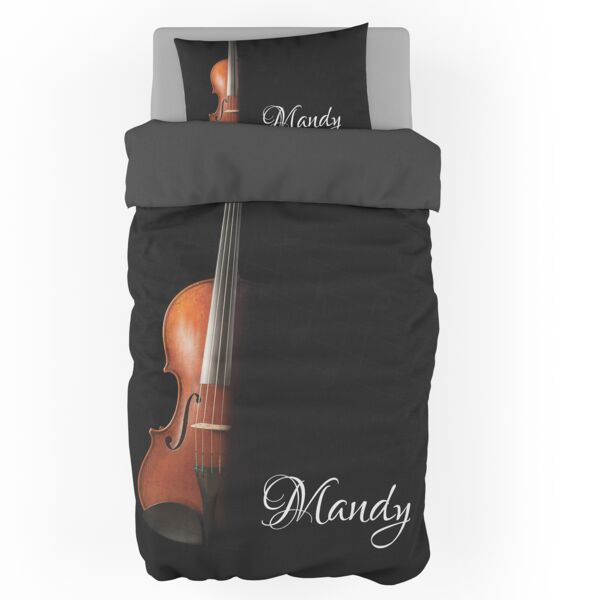 Personalized Violin Duvet Cover - Twin (Pillowcase Sold Separately) Thumbnail