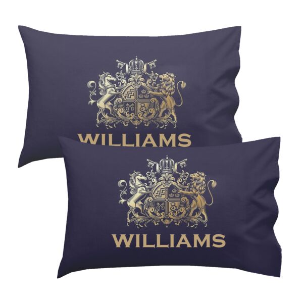 Pair of Personalized Crest Standard Pillow Cases - Single Sided 30" x 20" Thumbnail