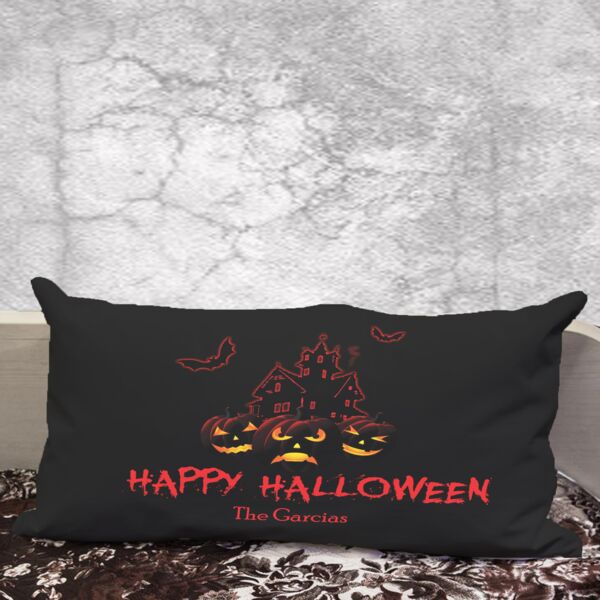 Happy Halloween Personalized Lumbar Pillow - 21" x 13" Thumbnail