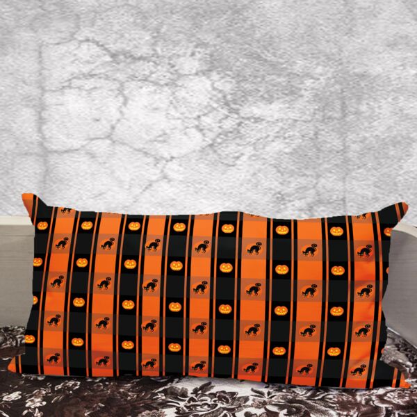  Halloween Orange Pattern Personalized Lumbar Pillow - 21" x 13" Thumbnail