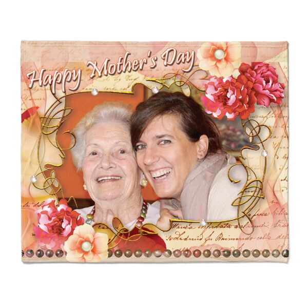 NEW!!! Personalized Bead's and Flowers Mother's Day Fleece 50" x 60" Throw Blanket Thumbnail