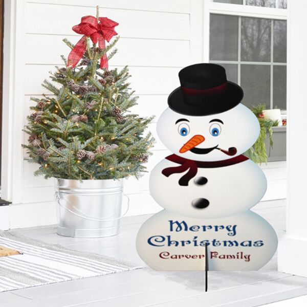 Personalized Wooden Snowman Name Stand Thumbnail