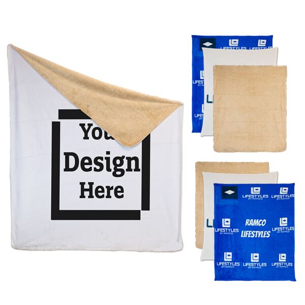 Personalized Collage Photo Sherpa Throw Blanket - 50" x 60" Thumbnail