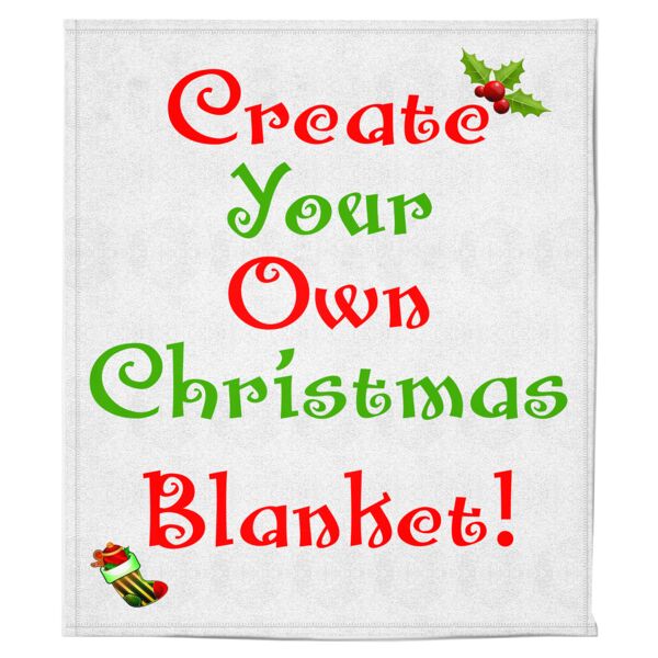 Personalized Christmas Photo Collage Soft Medium Fleece Blanket - 50" x 60" Thumbnail