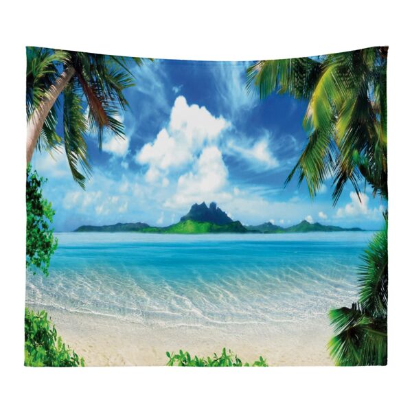 Personalized Photo Collage Microfiber Beach Scene Tapestry - 80" x 68" Thumbnail