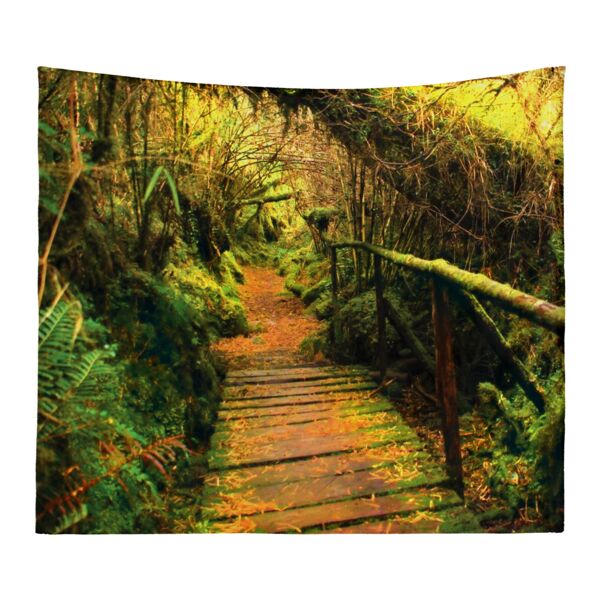 Personalized Photo Collage Forest Trail Microfiber Wall Tapestry - 60" x 50" Thumbnail