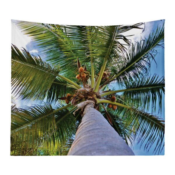 Personalized Photo Collage Coconut Tree Microfiber Wall Tapestry - 80" x 68" Thumbnail