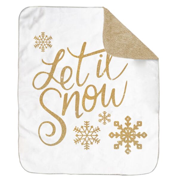Personalized Christmas Let It Snow Ultra Plush Sherpa Blanket - 60" x 80" Thumbnail