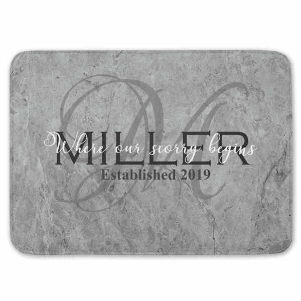 NEW!!! Personalized Monogrammed Our Story Begins Kitchen Floor Mat  27" x 18" Thumbnail