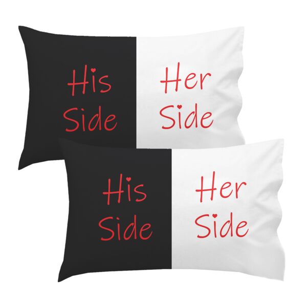 Personalized His Side Her Side Pillowcase Set Thumbnail