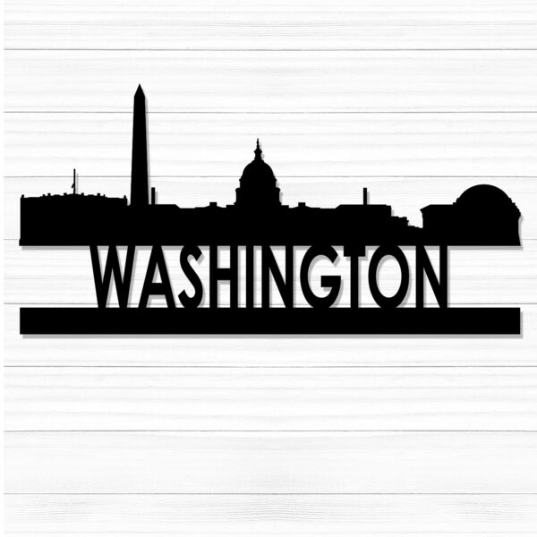 City Scape Metal Cutout 24" Wide -Washington Thumbnail